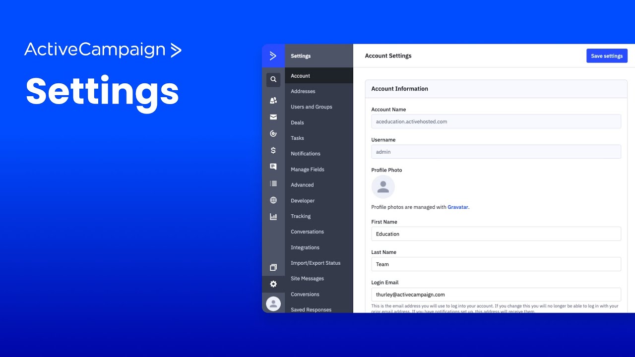 Let's Learn: Settings