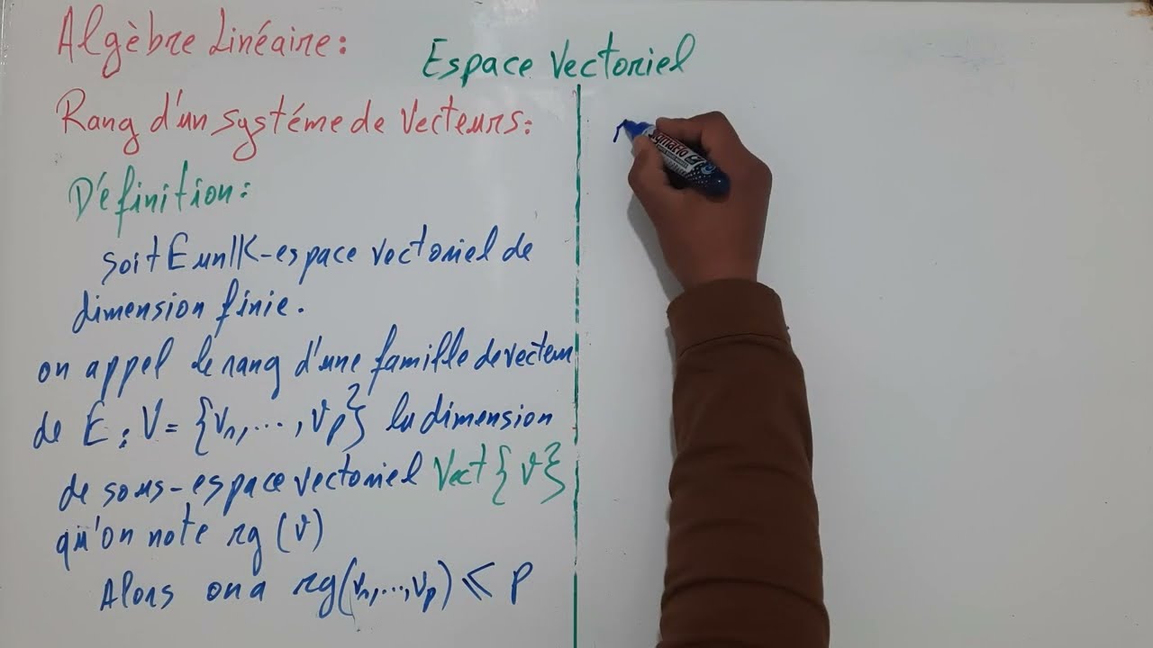 Algèbre Linéaire ~ Espaces Vectoriels : Rang d'un systeme de vecteur