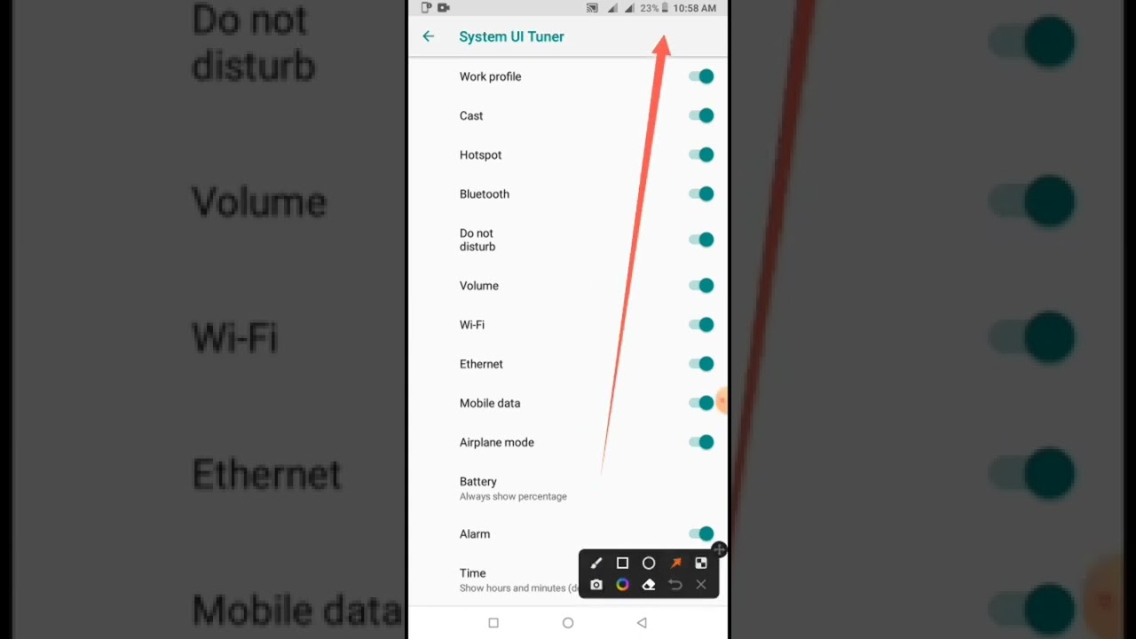 #how to open system ui tuner setting and show time in but hours ands seconds