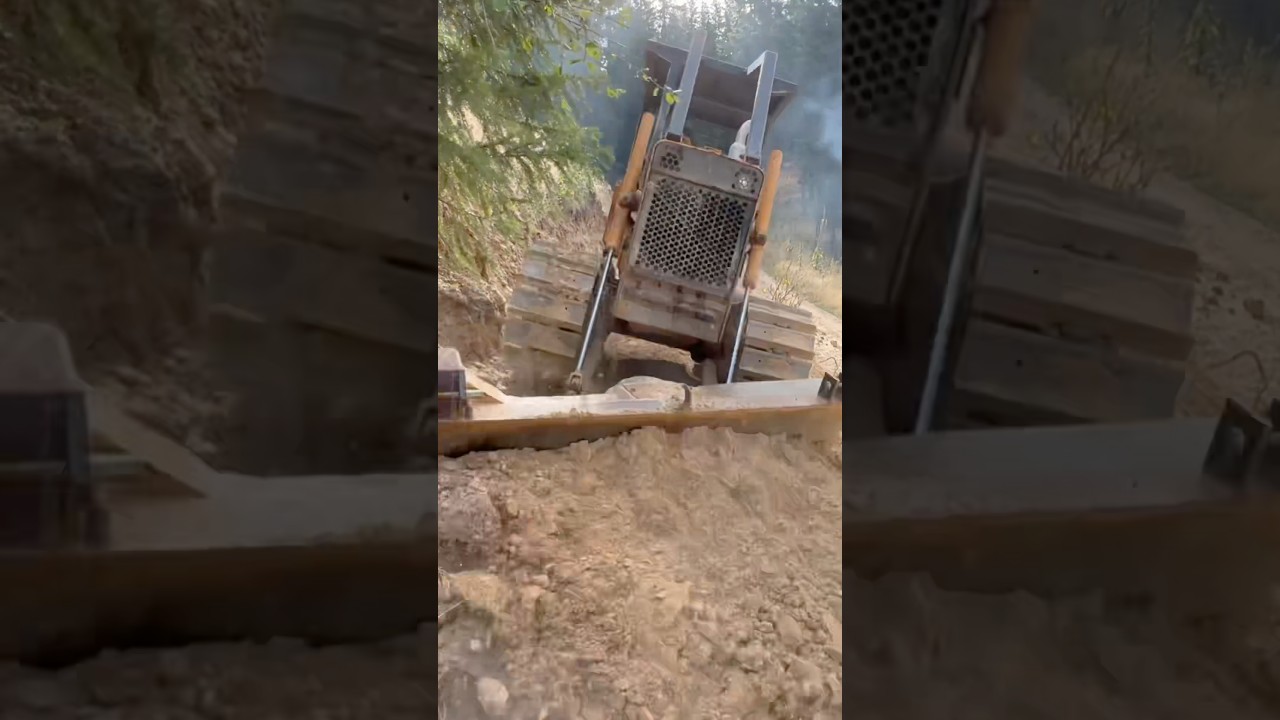 50 years old Case 450 Dozer. Cut a new road.