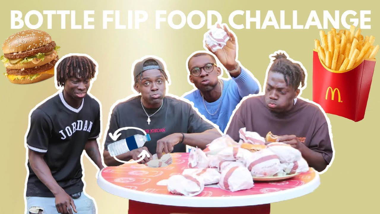 BOTTLE FLIP FOOD CHALLANGE!! *mcdonald @mc_douglax @isabothegoat @kingnigg