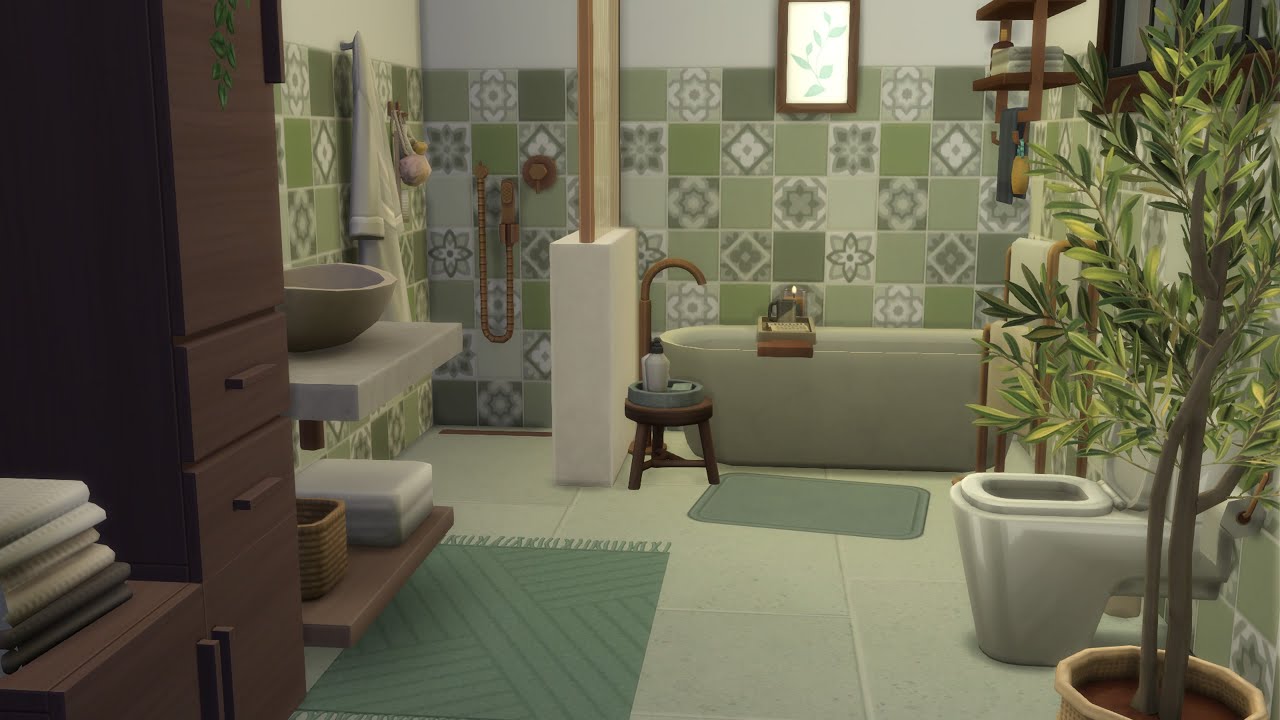 Ep# 457   cute sage bathroom    The Sims 4 Gallery - Rooms