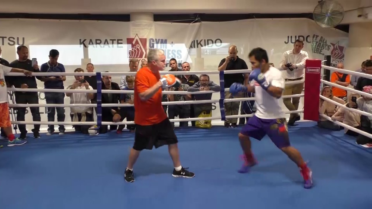 EXPLOSIVE!! MANNY PACQUIAO SMASHES THE PADS WITH FREDDIE ROACH