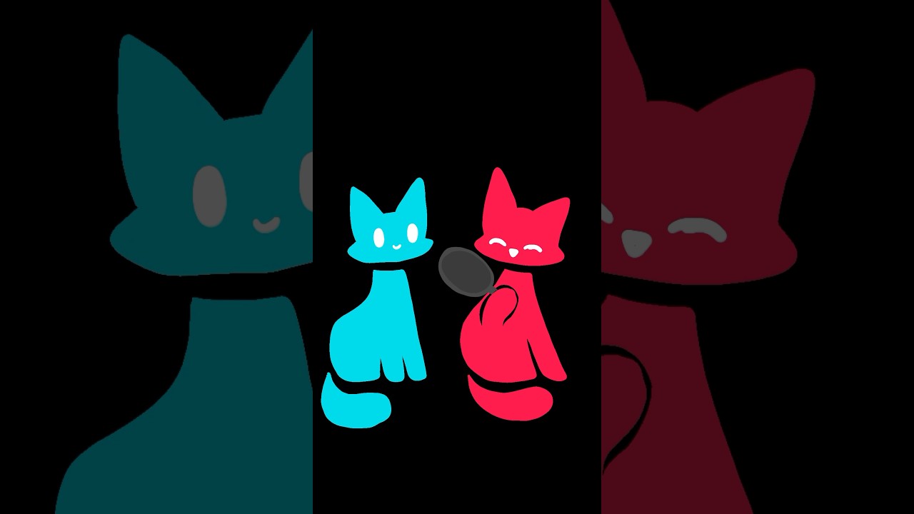 Just Two Cats Playing! ❤️🩵