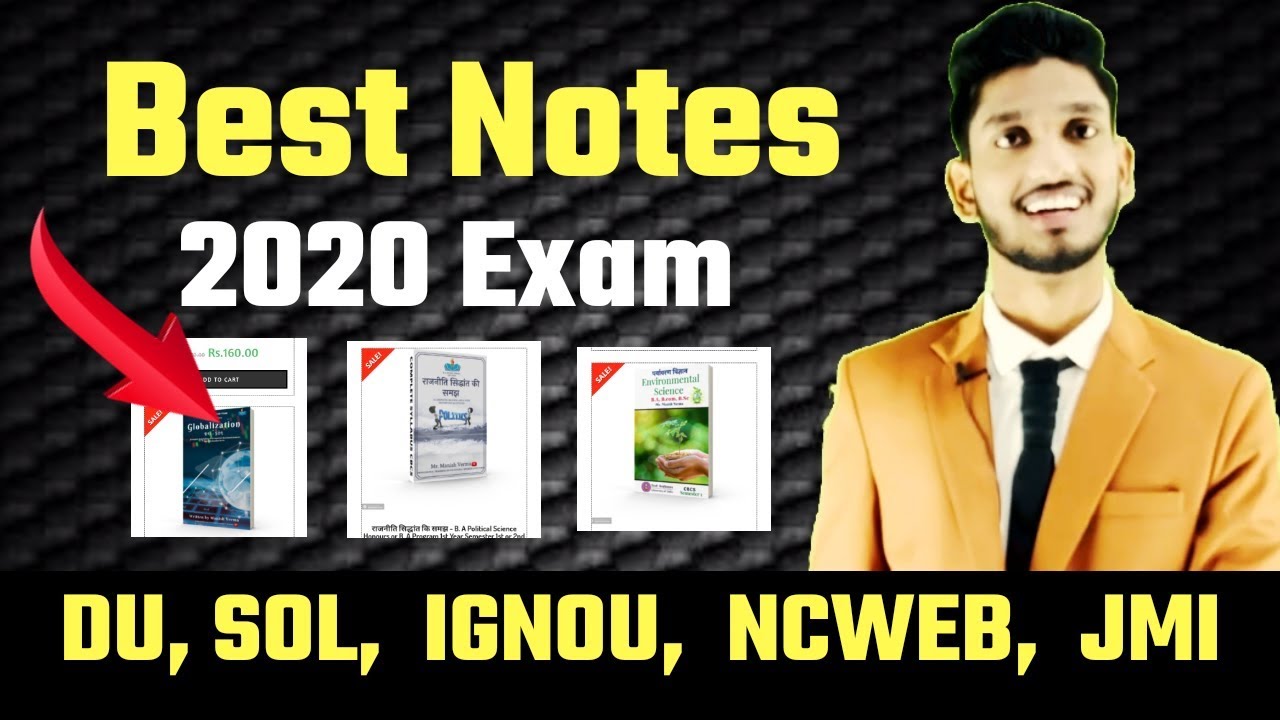 DUSOL B.A Program 2020 Exam  Best Notes & Books Pol, His, etc. (NCWEB, IGNOU, JMI)