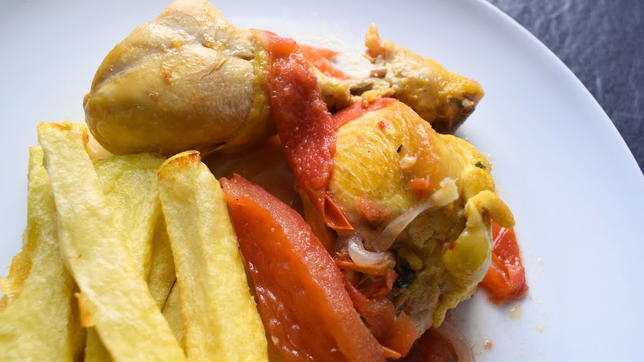 Receta estofado de pollo picante al estilo de Potenza. Pollo alla potentina.