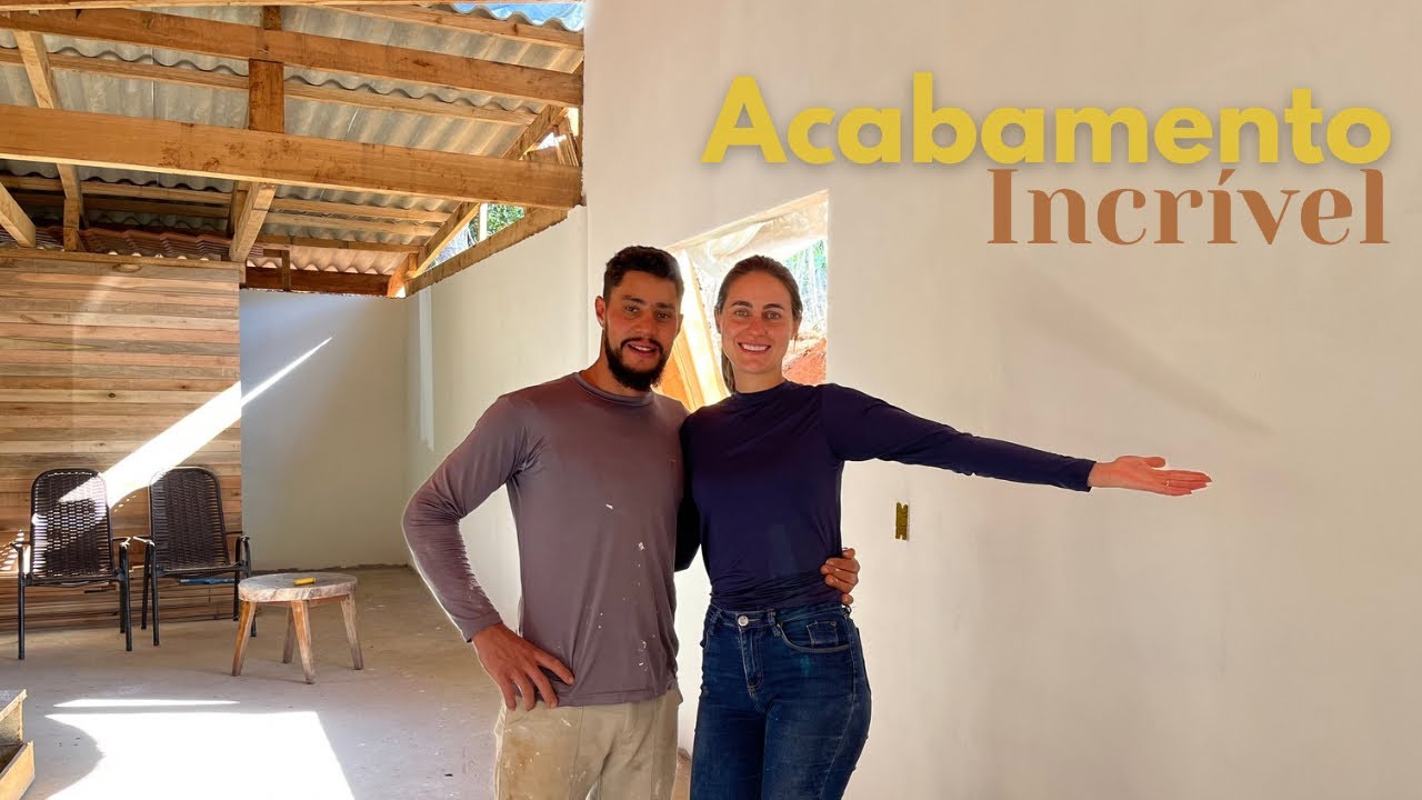 Mais Um Passo na Obra: Acabamento da Parede Principal 🎨✨ | Amamos o Resultado com a Massa Corrida 🏡