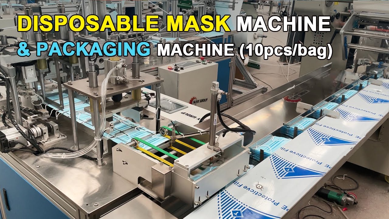 3Ply Disposable Mask Machine With Online Mask Packaging Machine (10pcs/bag)
