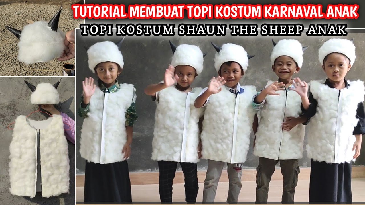 part.2 Tutorial Membuat topi karnaval shaun the sheep anak | #kostumkarnaval #Topikarnaval #karnaval