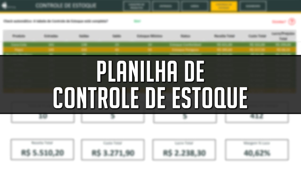 Planilha de Controle de Estoque no Excel (Download Gratuito)