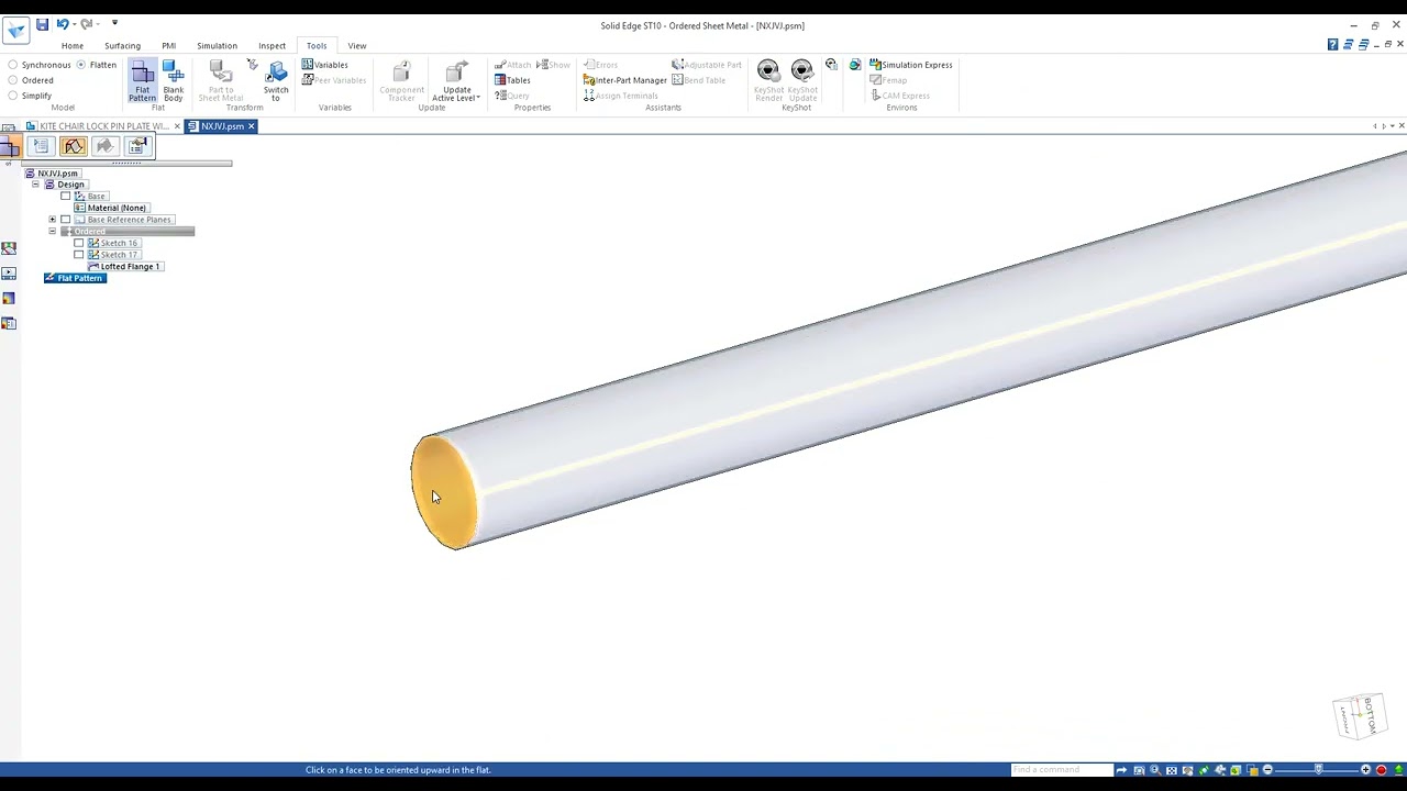 How to make sheet metal pipe in solid edge
