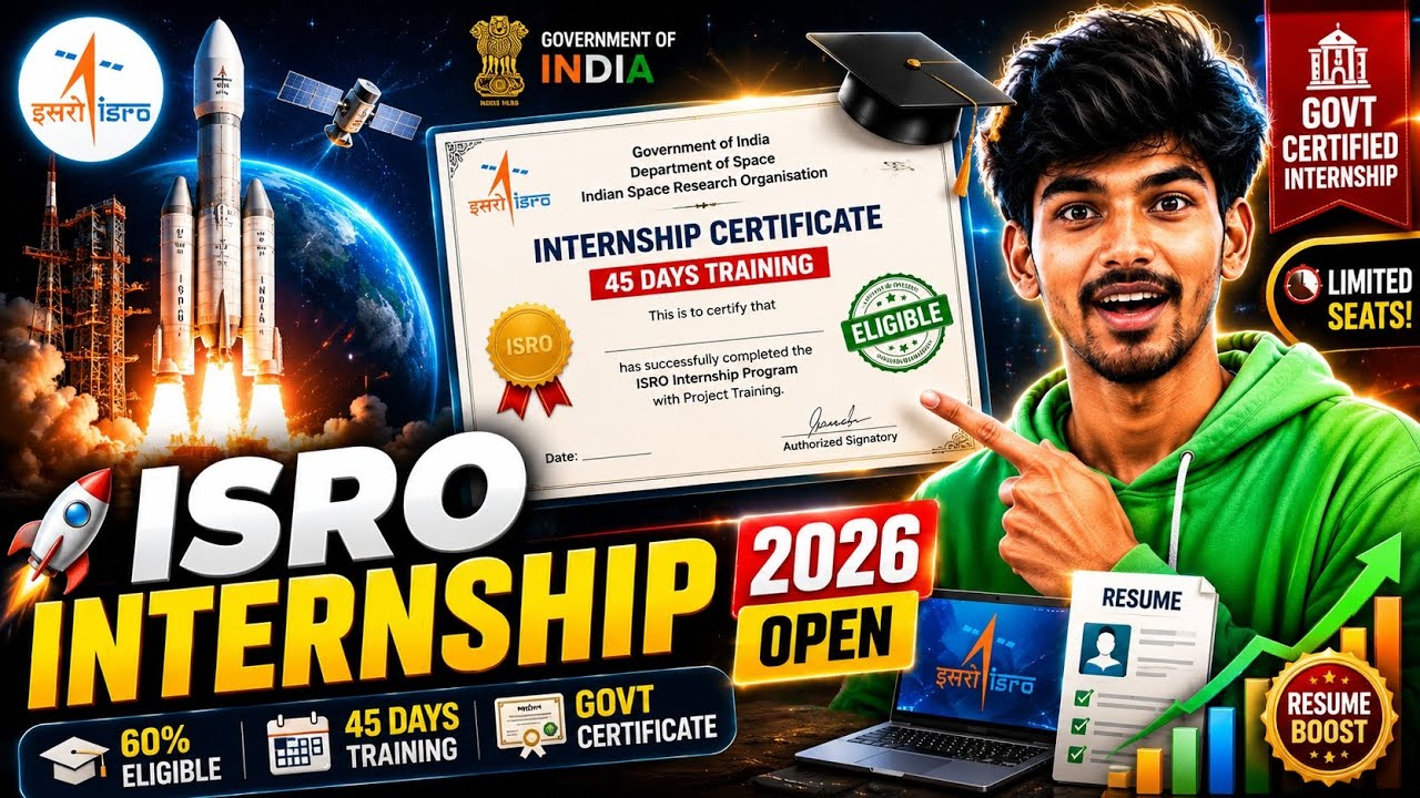 ISRO Internship 2026 | Government of India Certified Internship | Apply Now (45 Days Training)