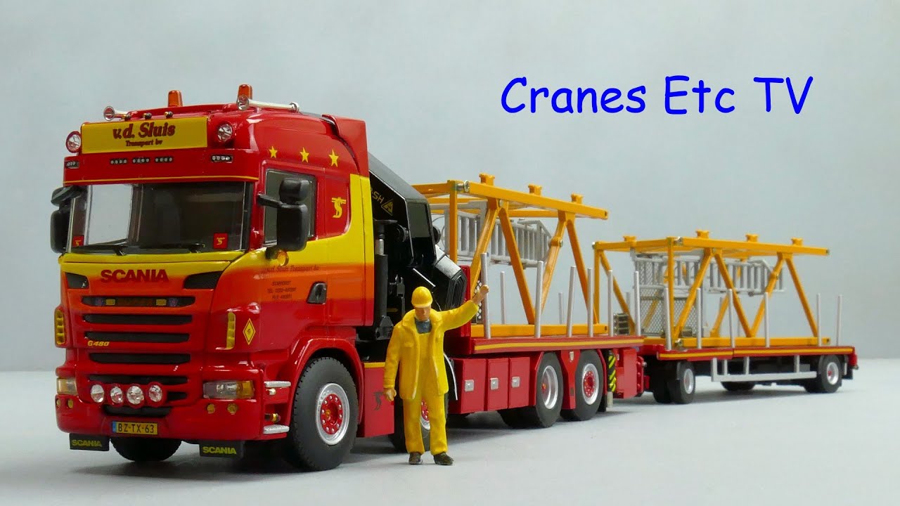WSI Scania Flatbed + Palfinger 'Van der Sluis' by Cranes Etc TV