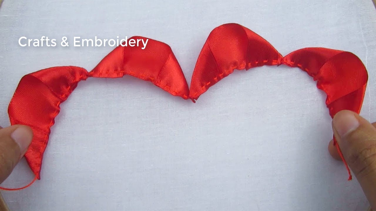 Hand Embroidery, Rose Flower Making Idea, Super Easy Ribbon Tricks