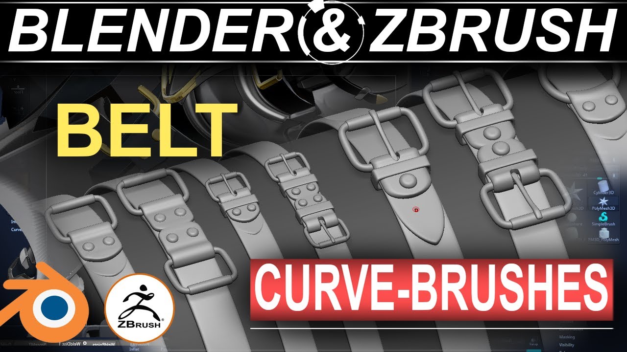 Blender & ZBrush (BELT-Curve-BRUSHES!!)