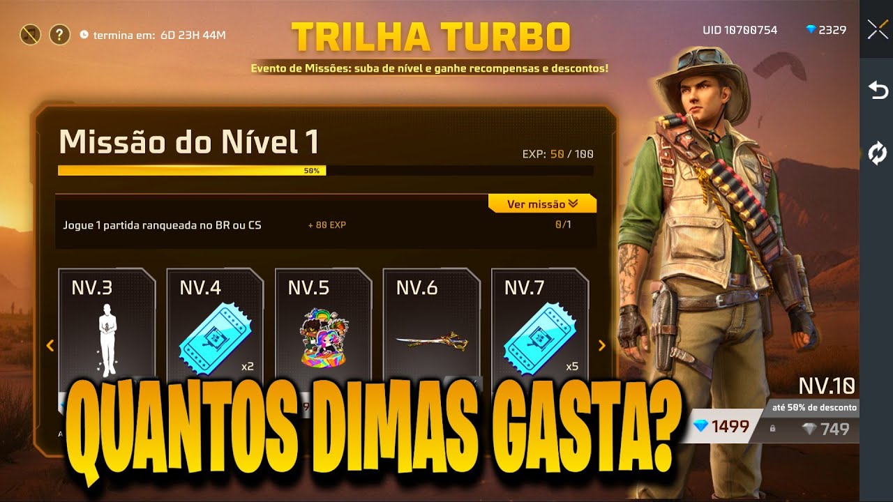PEGANDO CONJUNTO AVENTUREIRO, EVENTO TRILHA TURBO FREE FIRE, VEJA COMO FUNCIONA