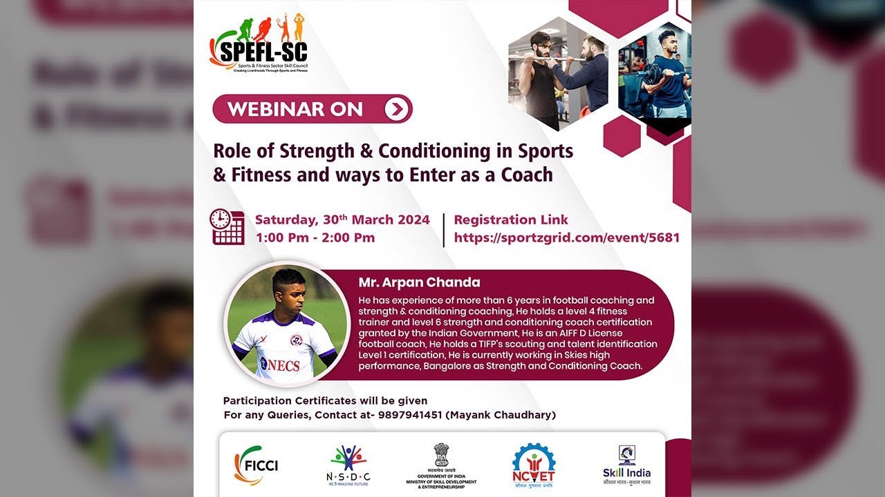 Webinar On - The Role of 💪 Strength & Conditioning in Sports & fitness.