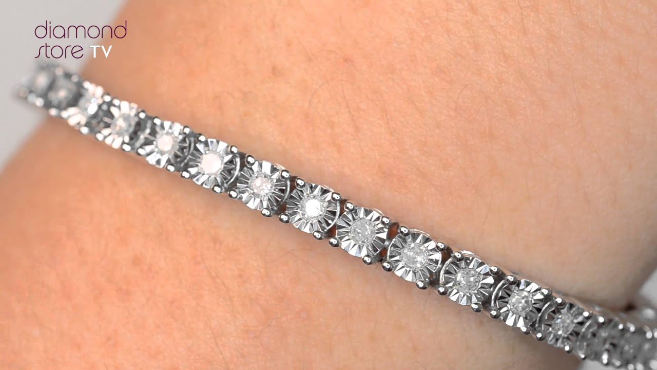 Silver Diamond Set 1.00CT Tennis Bracelet - UD3225