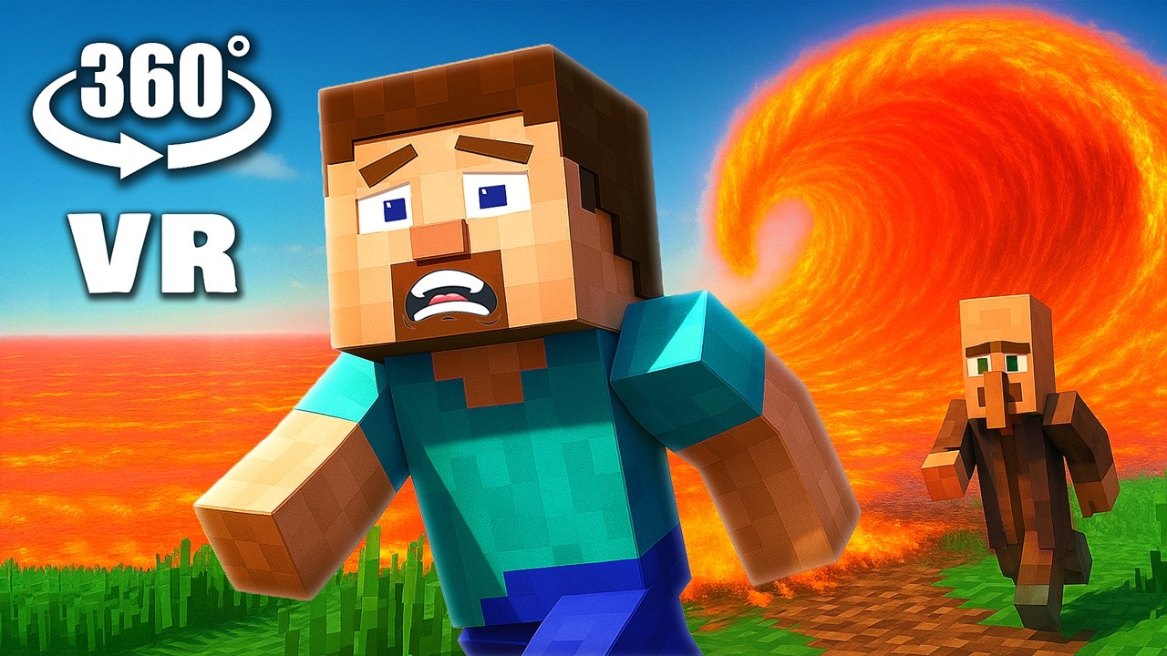 VR 360&deg; LAVA TSUNAMI (Minecraft Animation)