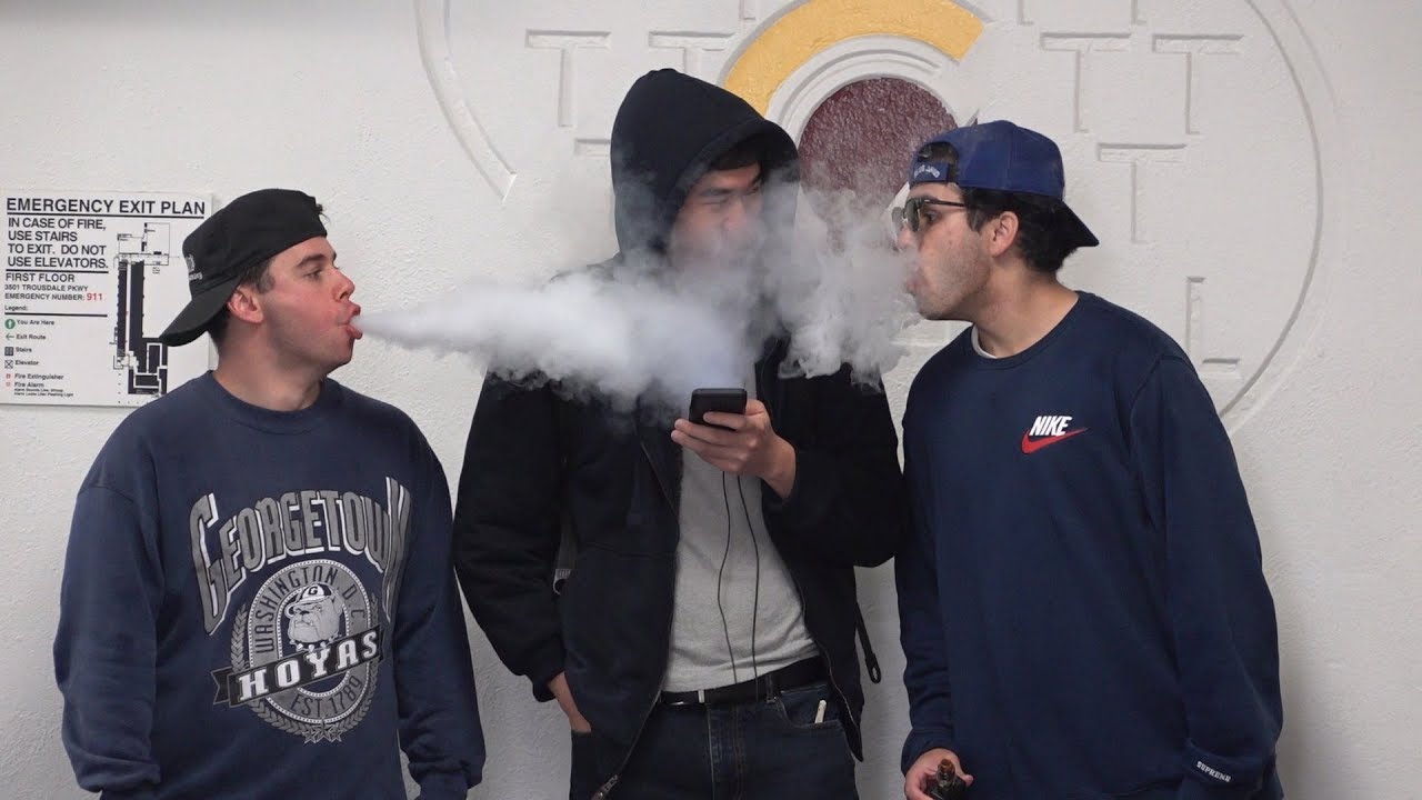 Aggressively Vaping In People's Faces