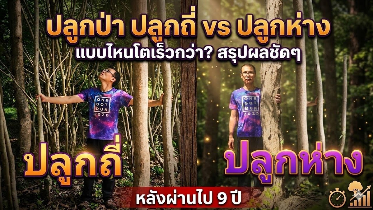 ​ปลูกสวนป่า ปลูกถี่ หรือ ปลูกห่าง แบบไหนดีกว่ากัน 9 ปีเปลี่ยนชีวิตสวนป่า แสนร่มรื่น