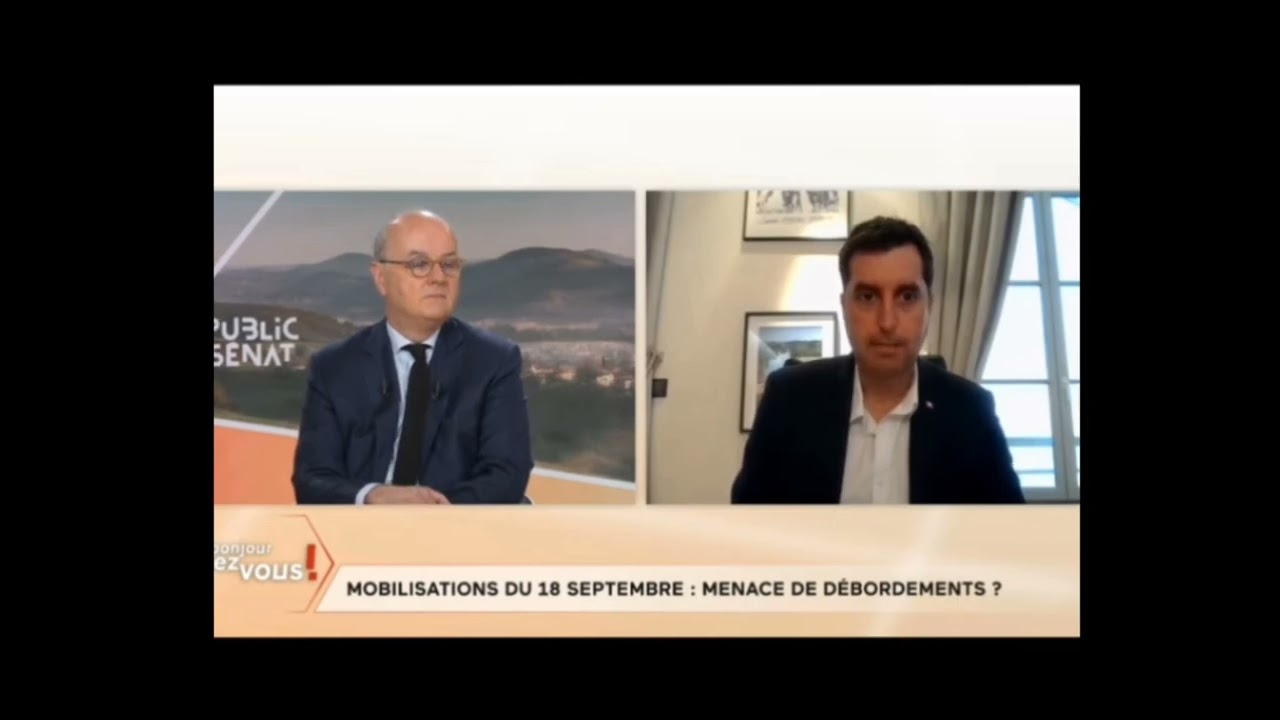 Emeric Lavitola, Maire de P&eacute;rigueux sur les mobilisations du 18 septembre. Public S&eacute;nat.