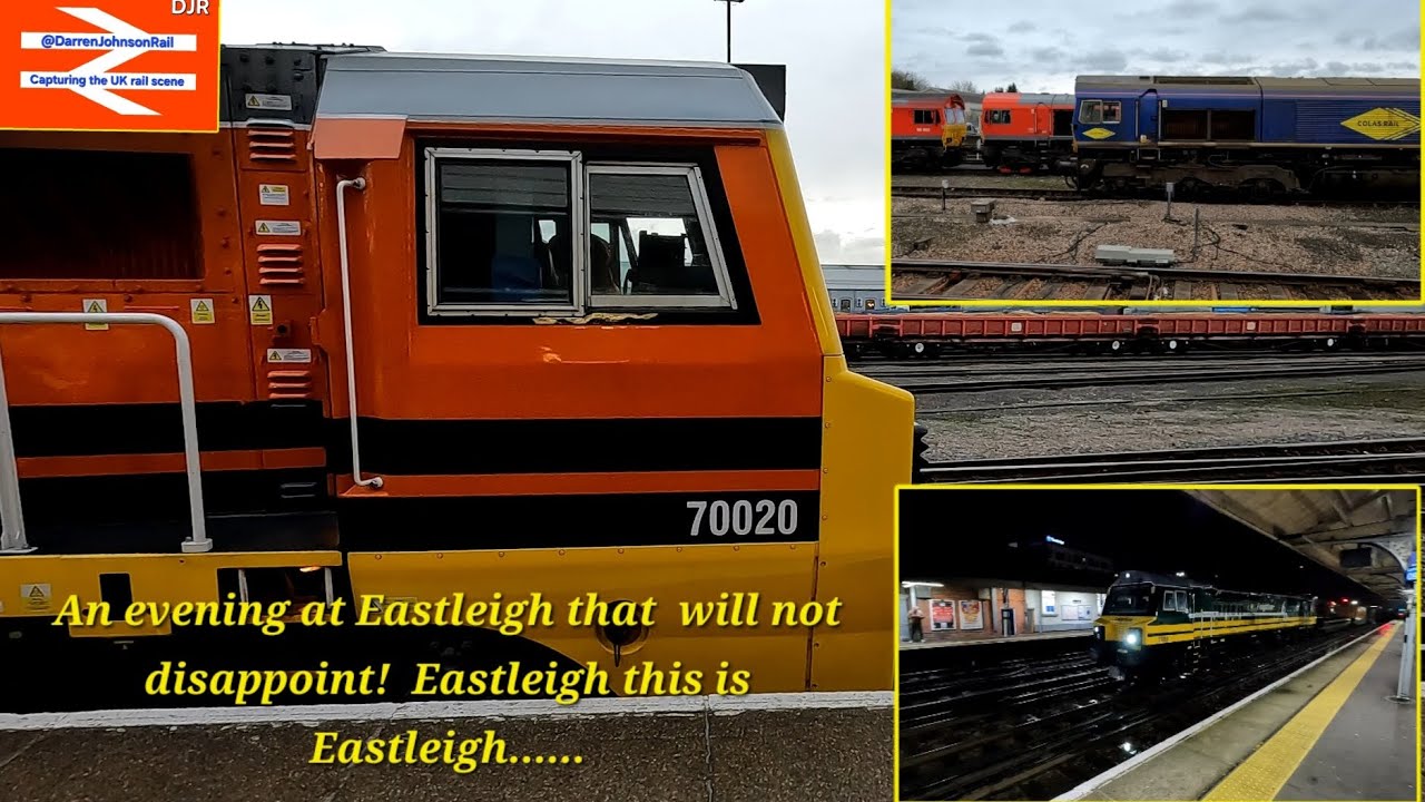 An evening at Eastleigh station with plenty of action. Video bonus of both celebrity 70's captured!