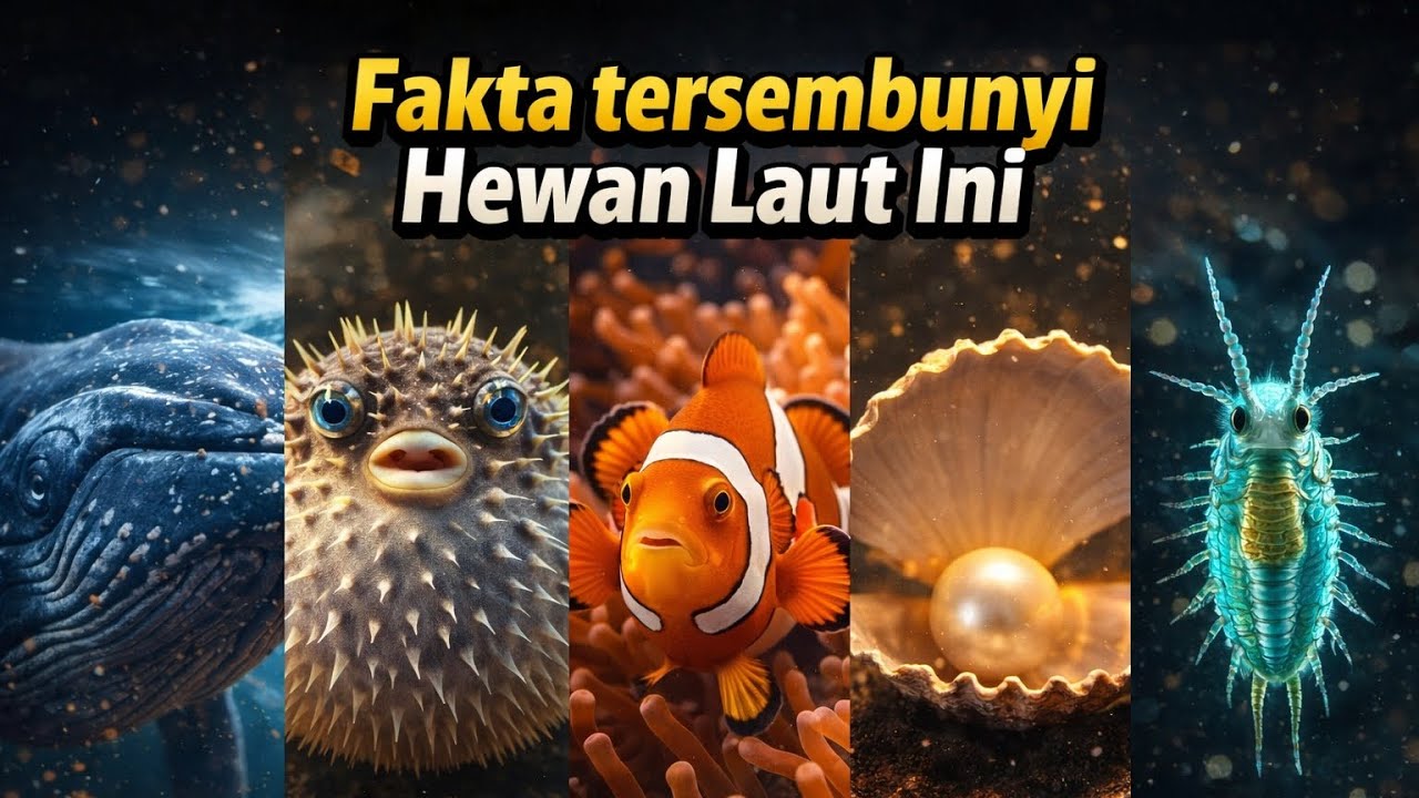 Fakta Tersembunyi 5 Penghuni Laut Ini! | Paus, Ikan Buntal, Ikan Badut, Kerang & Plankton 🐋🐟🐠🐚🦠