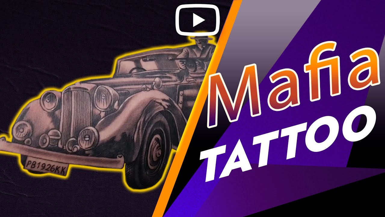 Mafia vintage car tattoo timelapse