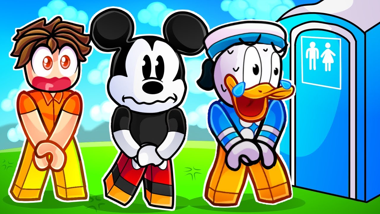 I HAVE TO PEE In Roblox With Donald & Mickey!