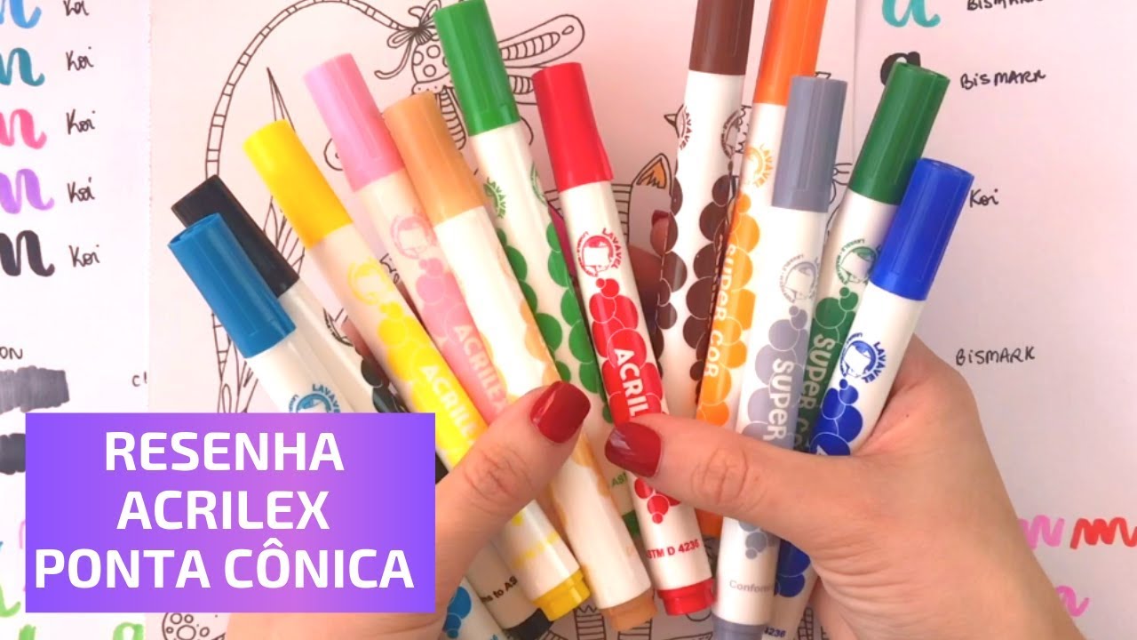 RESENHA CANETA ACRILEX PARA LETTERING  - PAPELARIA CONCURSEIROS