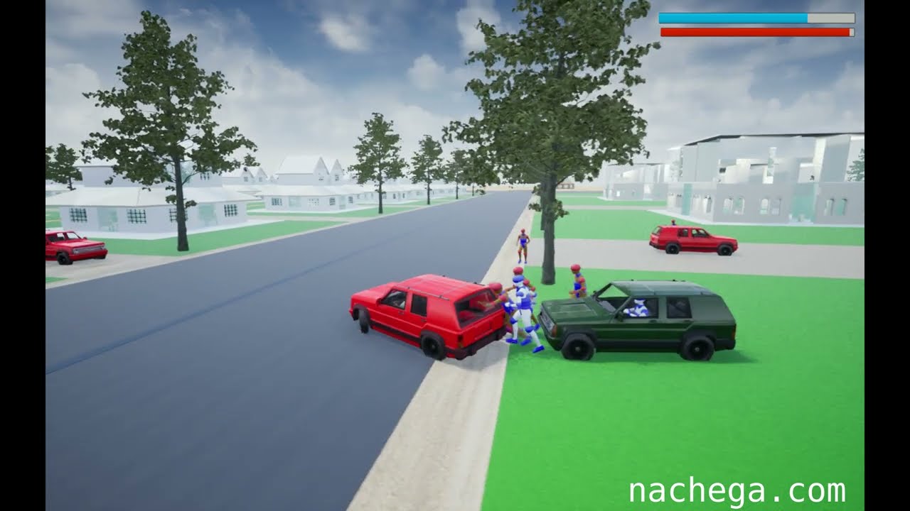 AI Cars and AI NPC Robots Chase (Unreal Engine UE4/5)