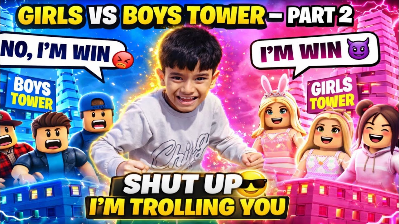 😱 Girls 🆚 Boys Tower Part 2 | Tower में पूरा कांड! | Roblox Hindi