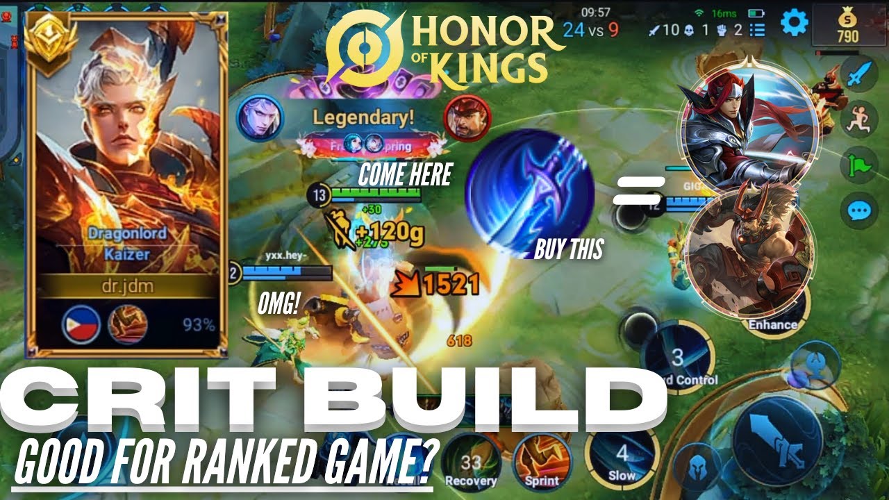 HOK : 🔥Kaizer’s Crit Build Shreds Lian Po & Han Xin – Insane Power Unleashed! 💥 HONOR OF KINGS