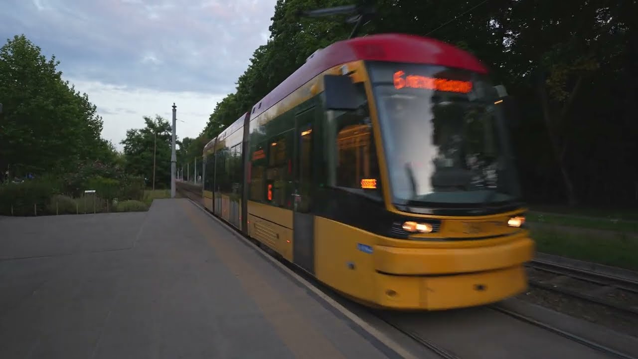 Poland, Warsaw, tram 6 ride from Pt. Hallera to Plac Wilsona