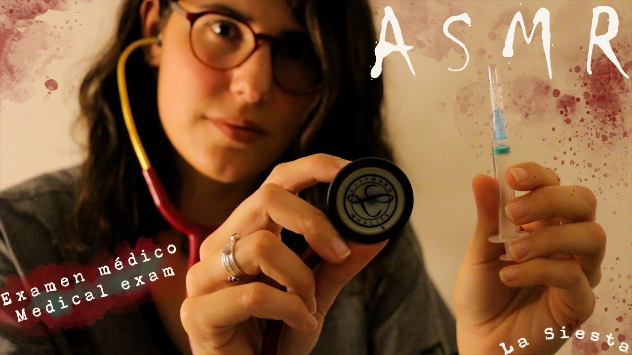 ASMR Español│Roleplay Examen médico: Auscultación, ECG, presión arterial,sacar sangre,cura de herida