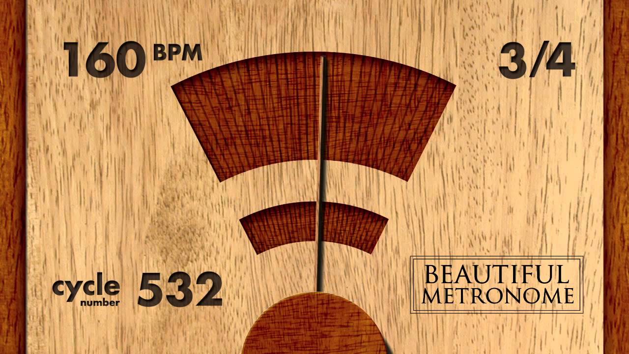 160 BPM 3/4 Wood Metronome HD