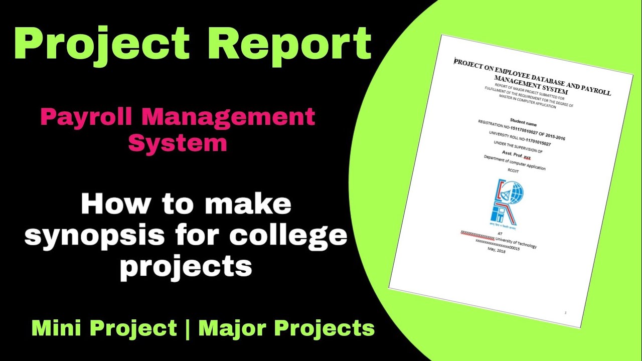 Payroll Management System Project Report | how to make synopsis of project in Hindi