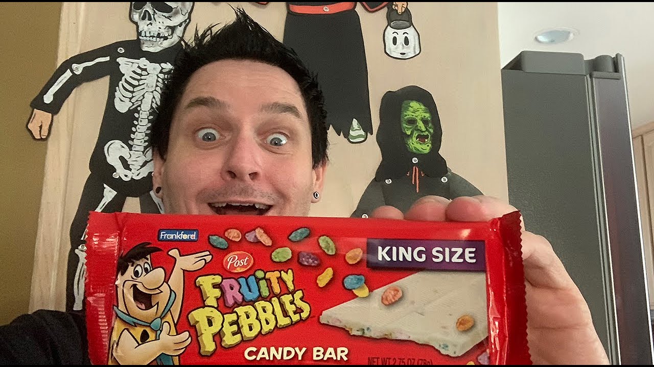 Post Fruity Pebbles Candy Bar Taste Test - Fun With Novelty Foods! Flinstones Cereal Halloween