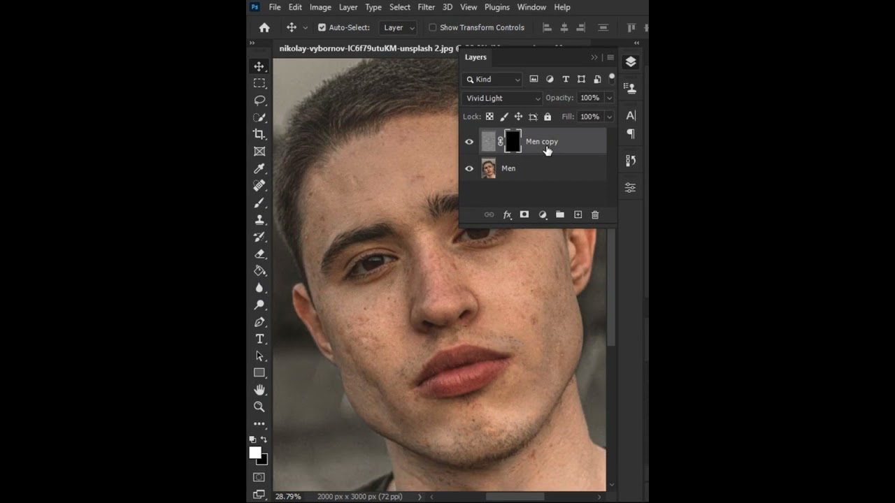 Сгладить лицо в Photoshop