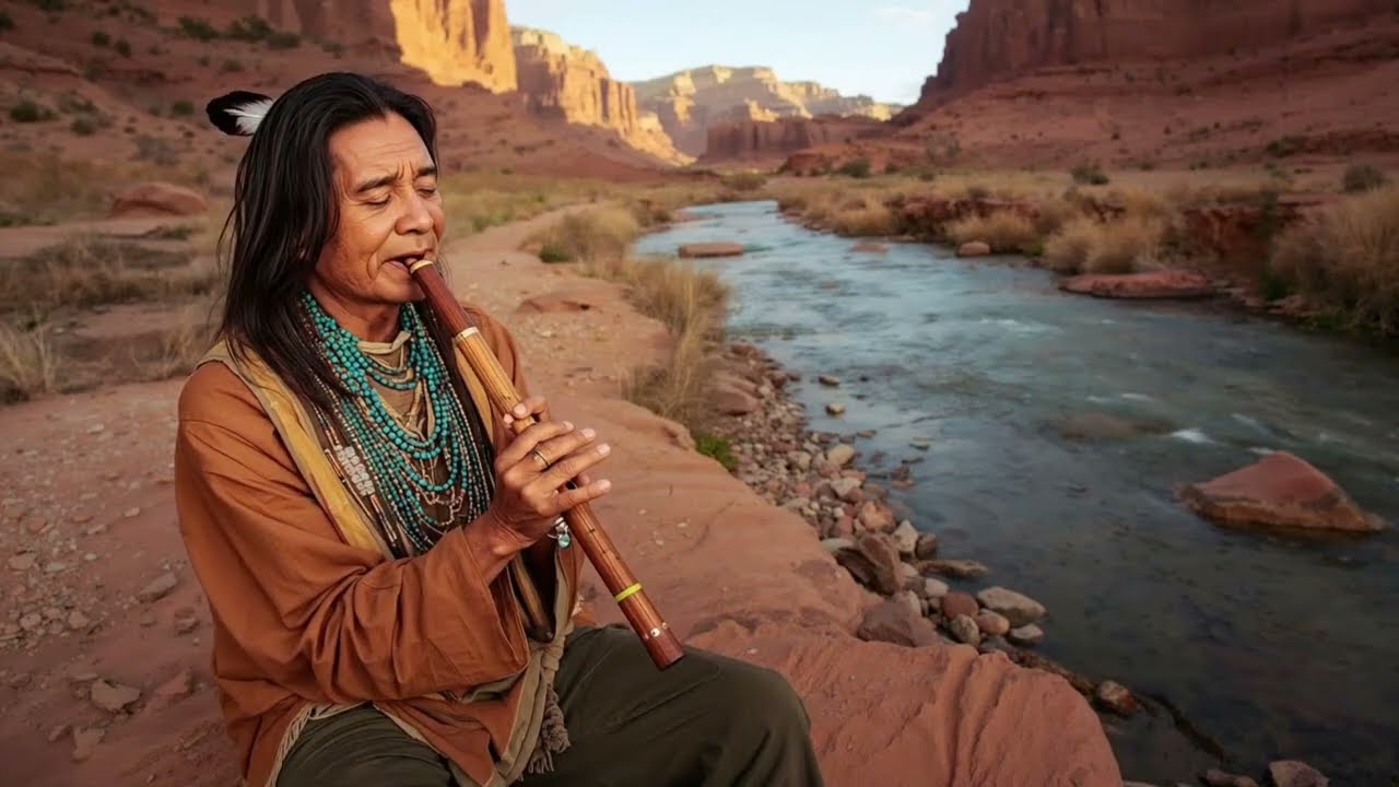 Native American Flute by the River 🌊 Canyon Healing Music | Deep Meditation & Relaxation