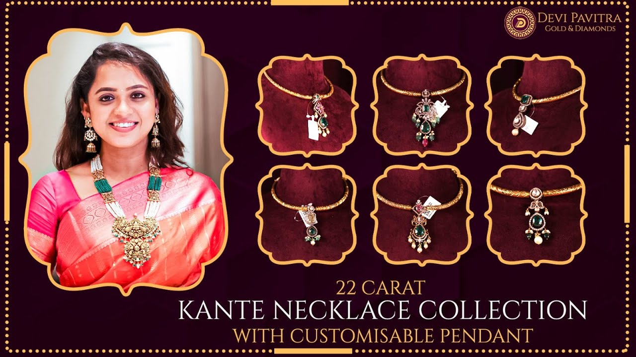 22k Kante Necklace Collection || Customisable Pendant II Devi Pavitra Gold & Diamonds