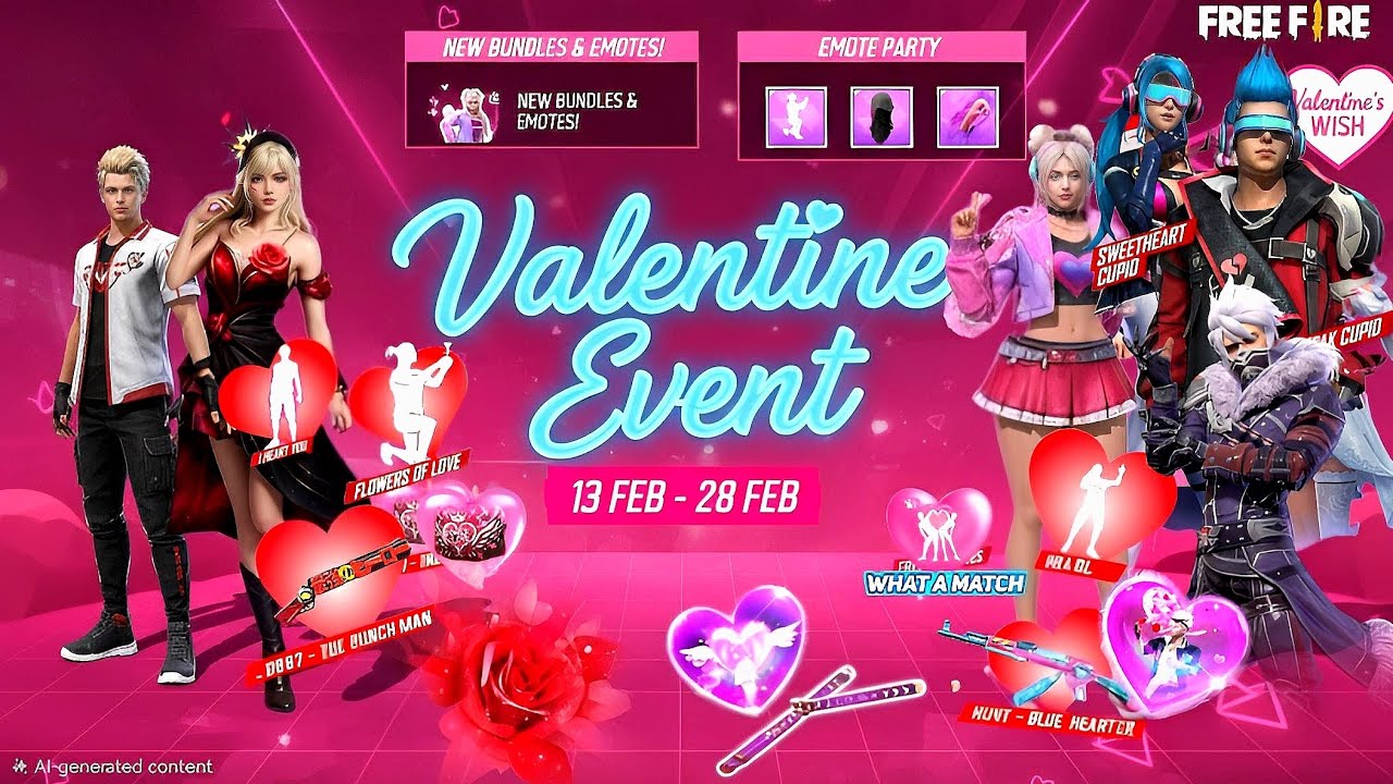 Valentines Event Free Fire 2026🥳🤩|Free Fire New Event | Ff New Event | Upcoming Events Free Fire