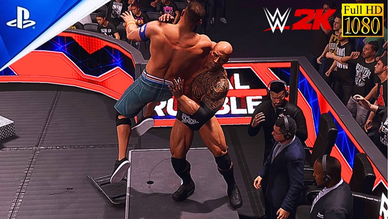 The Rock vs John Cena | Full Match | WWE 2K | No Commentary