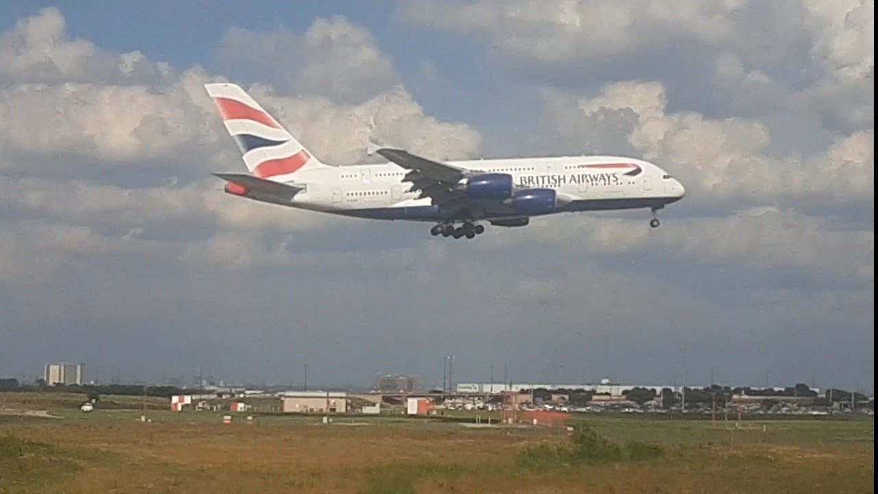 British Airways Airbus A380 at DFW Airport. July 7th, 2024. G-XLED.