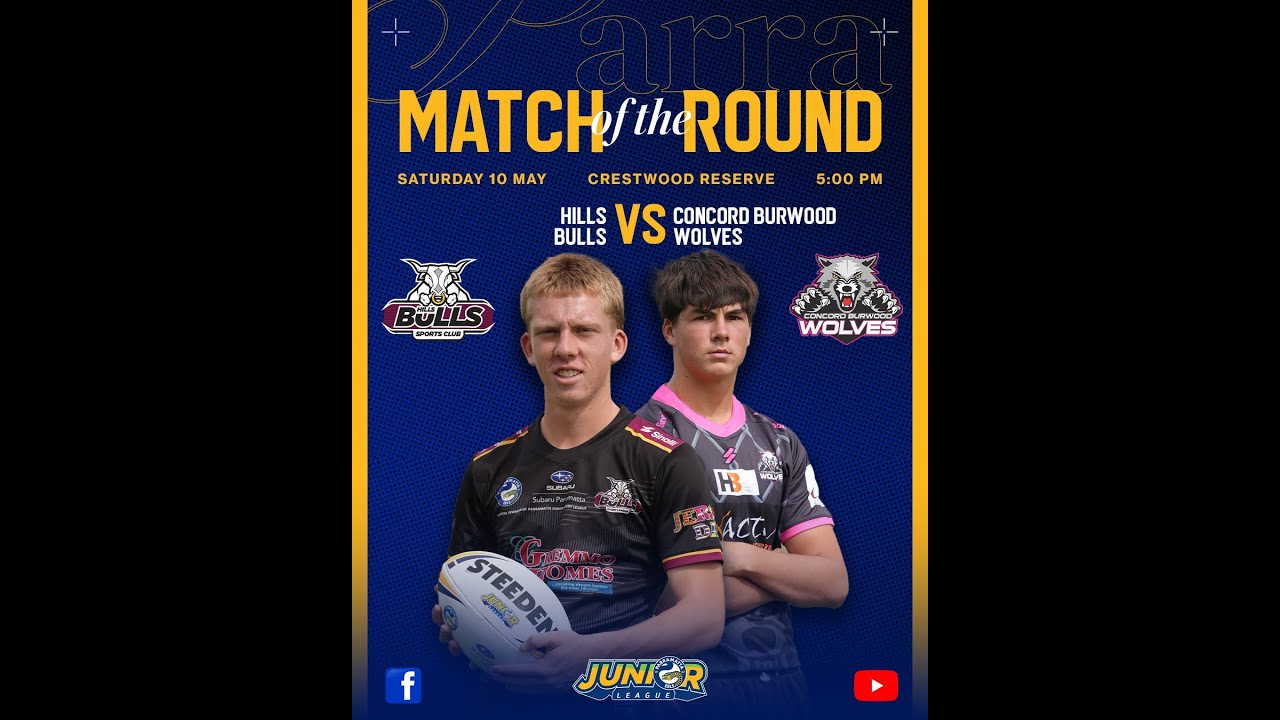 2025  - MOTR : Parramatta JRL U16 Divison 1 Hills Bulls Vs Concord Burwood Wolves