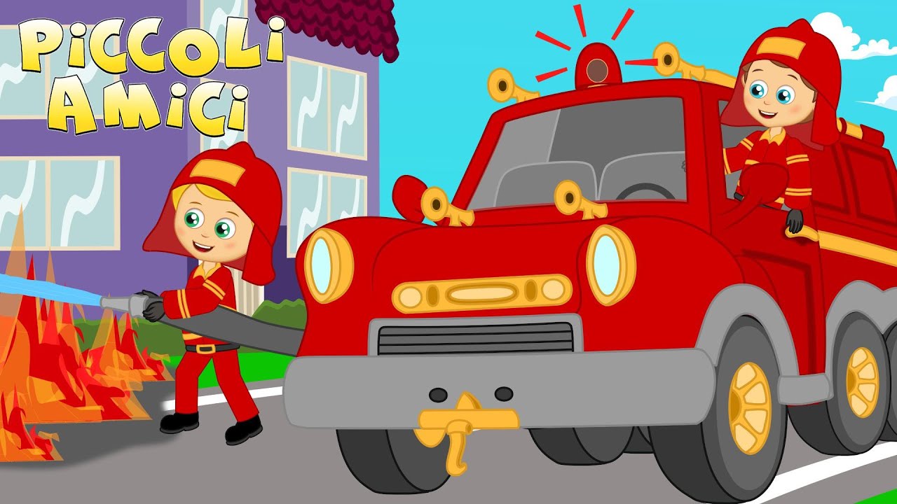 🚒👩🏻‍🚒  Camion dei pompieri 👩🏻‍🚒🚒 (NUOVA) Canzone | Canzoni per Bambini con Piccoli Amici