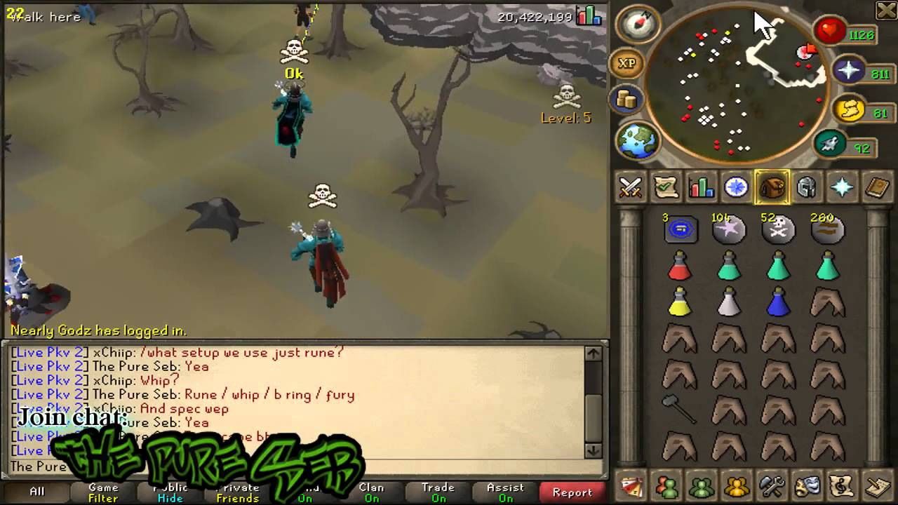 Runescape Pking - The Pure Seb -TRS Pk Commentary Ep 2- Bridding  High Risk Pking