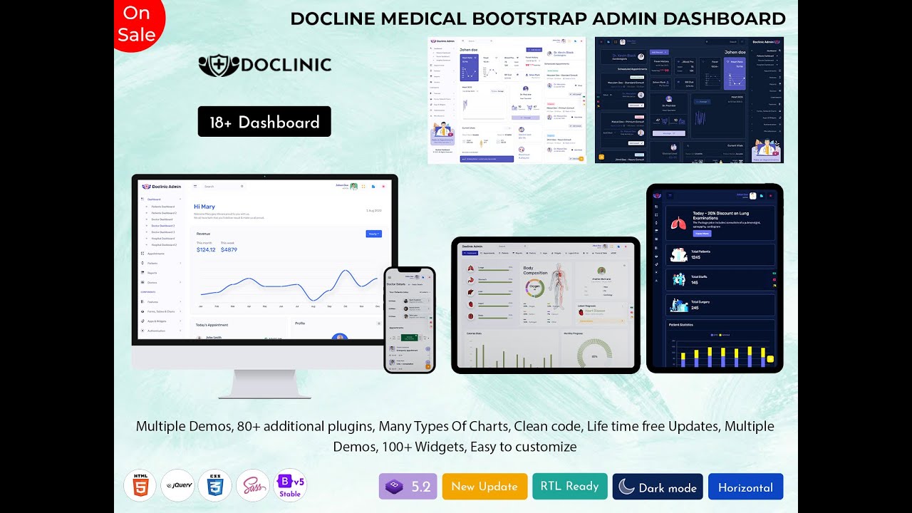 Doctor Admin Dashboard with Patient Profiles, Appointments & Medical Analytics Tools