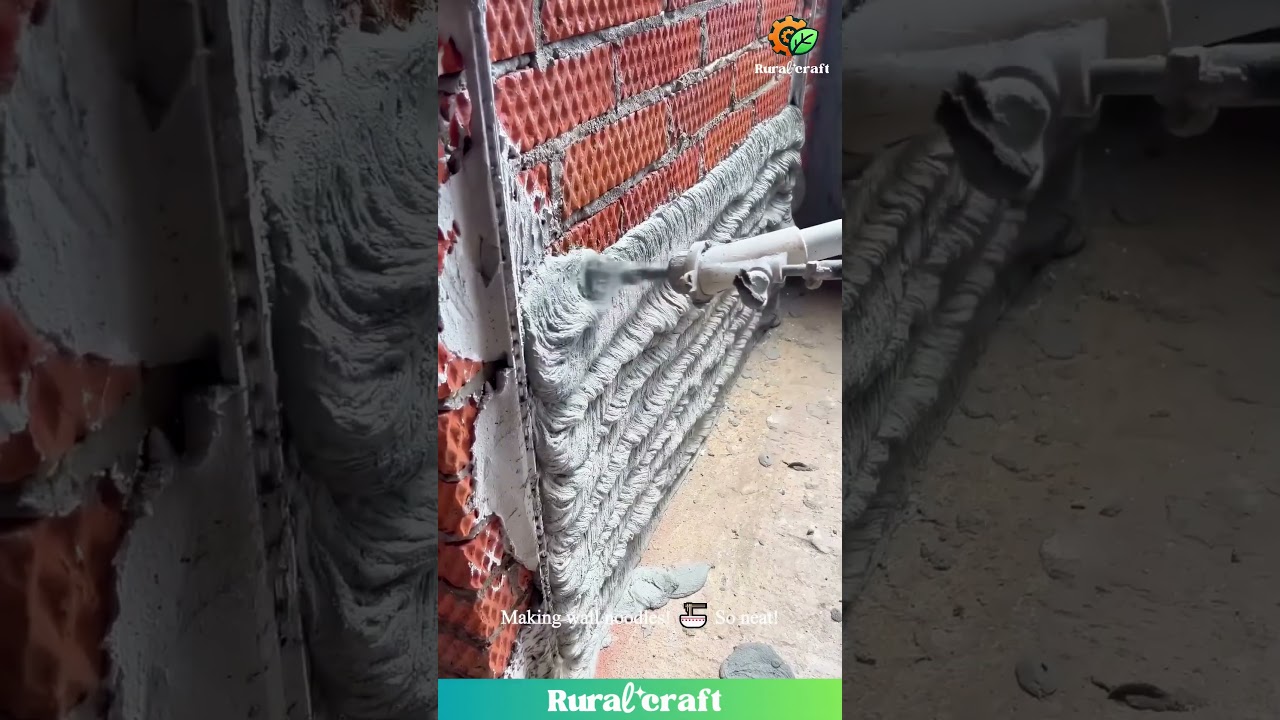 This Cement Spray Gun is So SATISFYING! 🤩 Wall Decor Level 1000! #oddlysatisfying #diyprojects